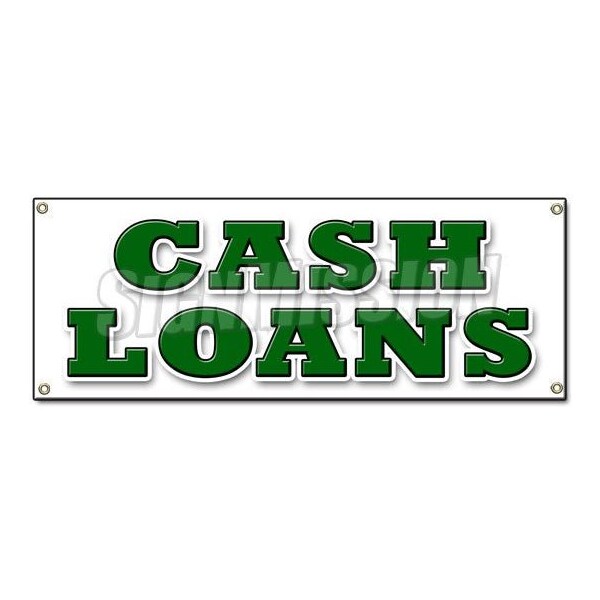CASH LOANS BANNER SIGN payday advance quick title pawn shop for gold today